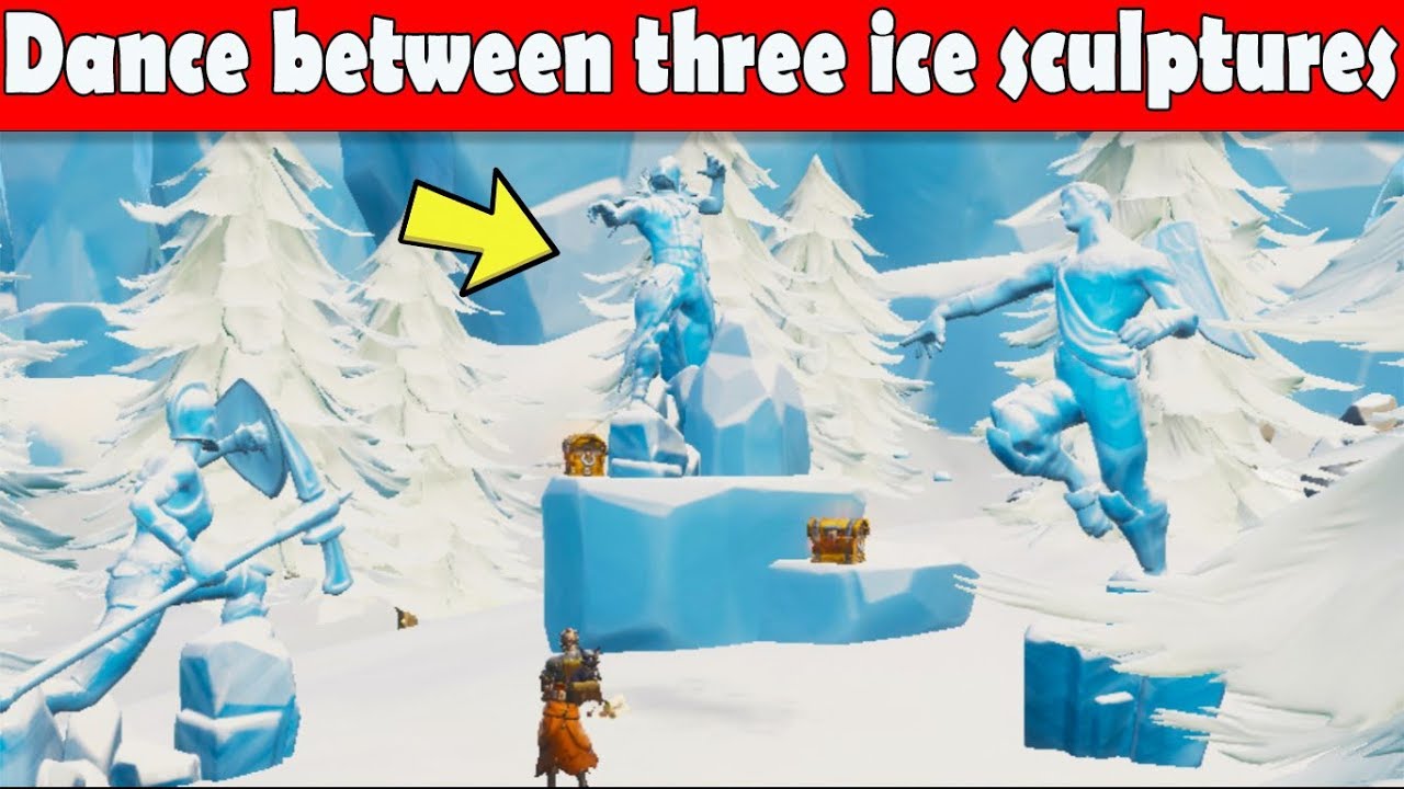 dance between three ice sculptures fortnite season 8 week 9 challenge 2019 - dance between three ice sculptures fortnite season 8 week 9