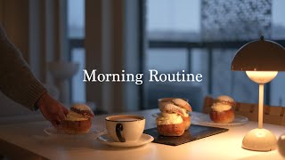 Morning Routine I Calm and Productive Morning with coffee \& delicious meals I  Slow Living