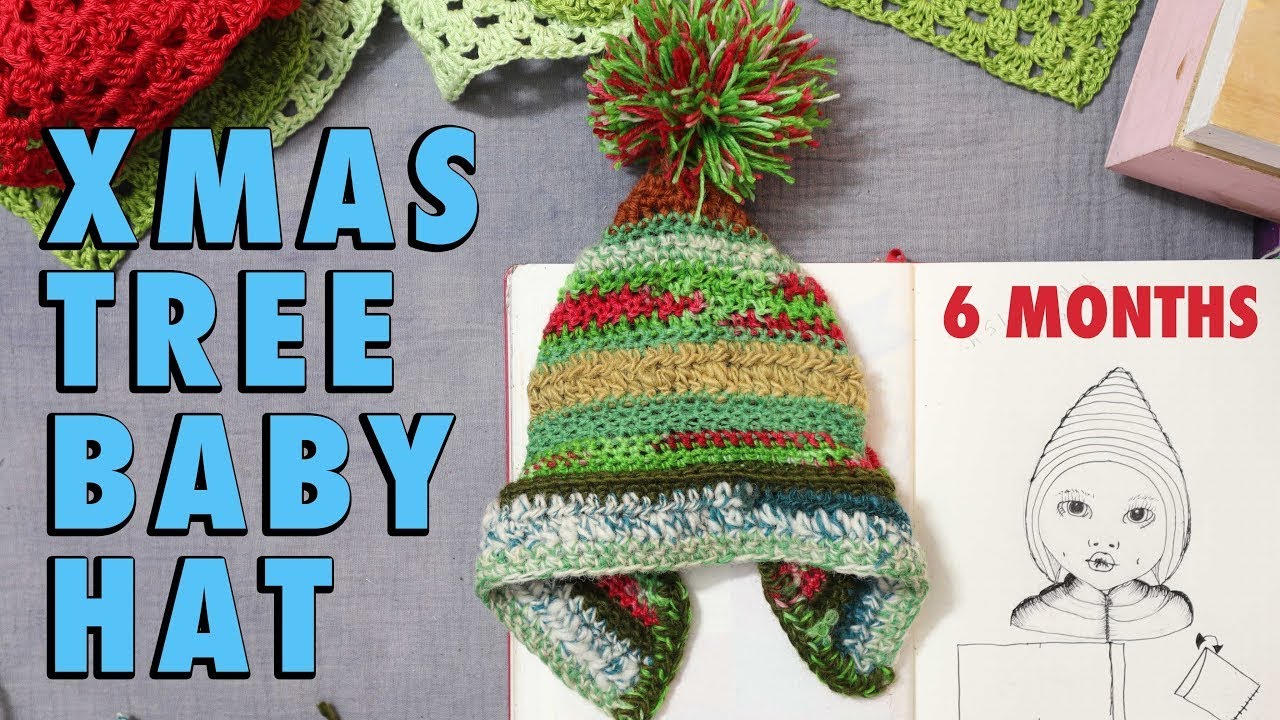 Crochet Baby Hat Tutorial How to EASY Crochet Christmas Baby Hat (69
