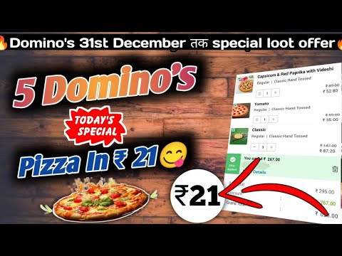 5 DOMINOS PIZZA in ₹21 😋🍕🔥|Domino's pizza offer|Domino's pizza offers for today|dominos coupon code