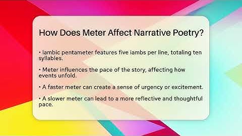 How Does Meter Affect Narrative Poetry? - The Prose Path