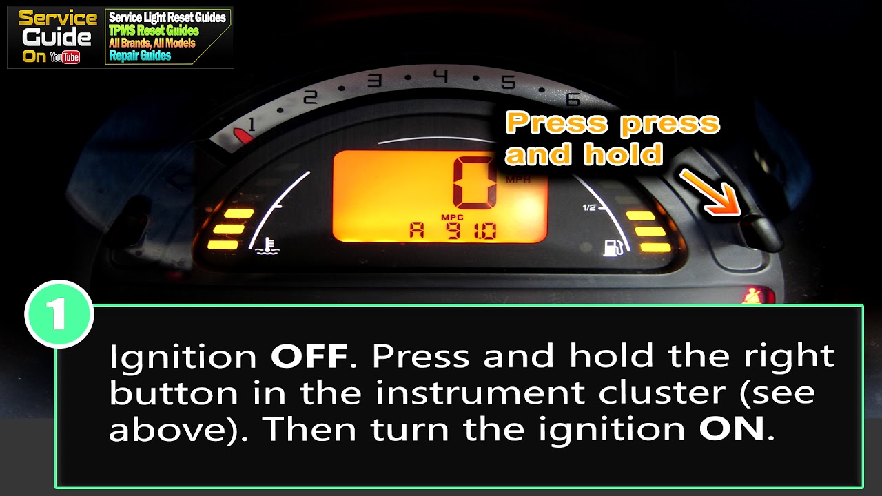 Citroen C2 Service Light Reset Guide - Youtube