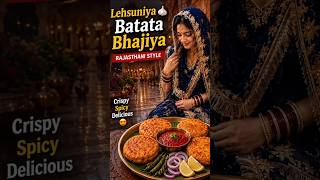 😱 Giant Lehsuniya Batata Bhajiya in Royal Rajasthani Haveli 🤤 Rainy ASMR #shorts