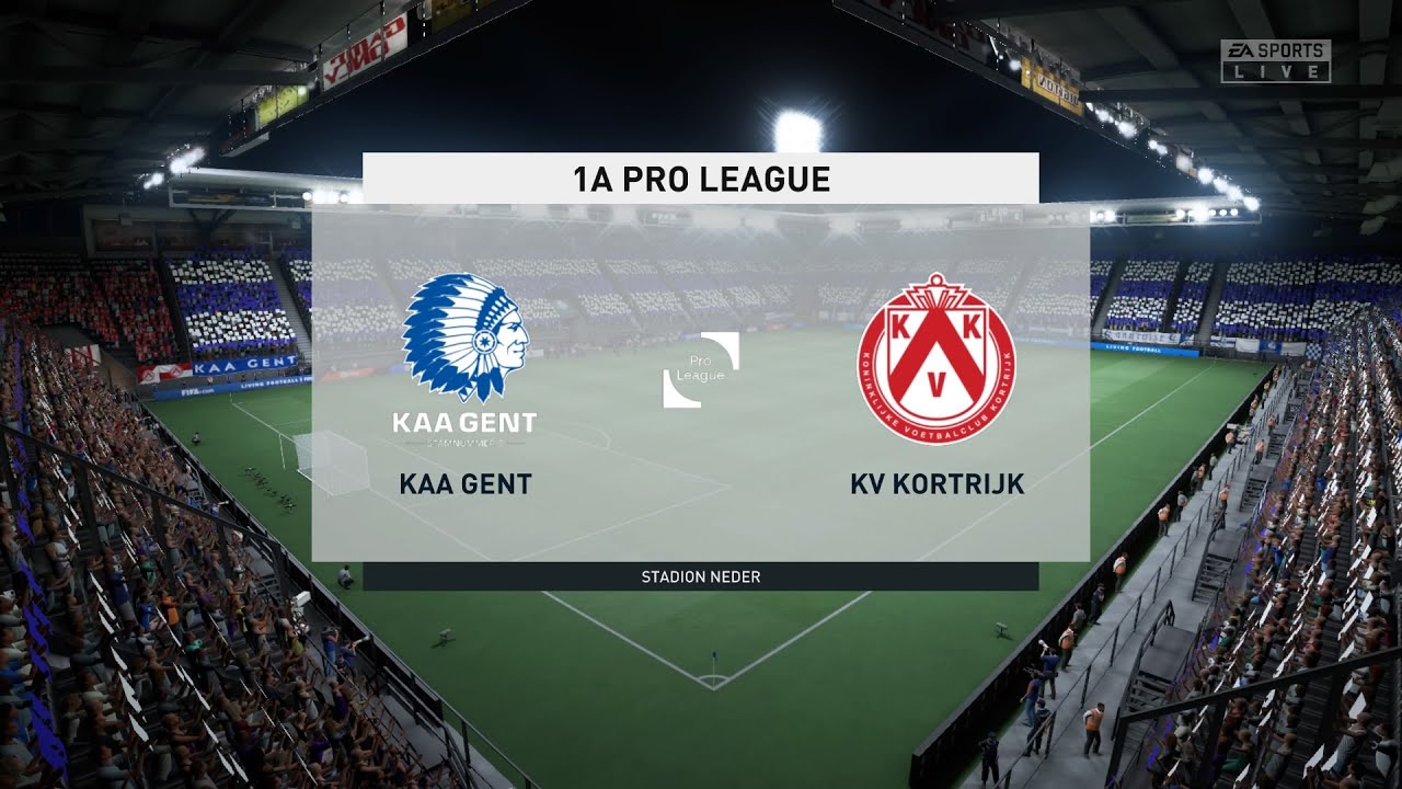 Fifa 22 Kaa Gent Vs Kv Kortrijk 1a Pro League Gameplay Prediction Youtube