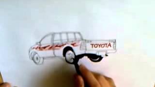 رسم سيارة هايلكس Draw a car