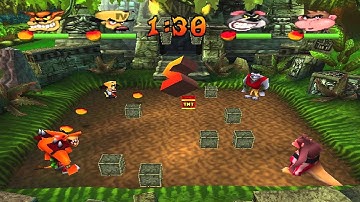 Crash Bash Walkthrough Part 3 HD 200% Warp Room 1 (Jungle Bash)