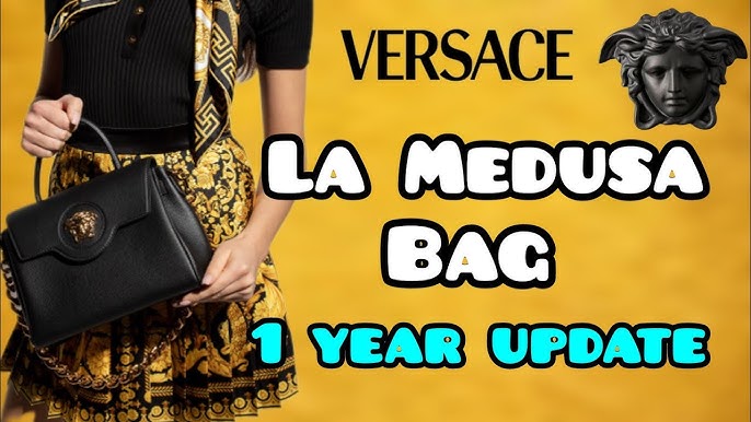 Versace La Medusa Mini Leather Shoulder Bag in Yellow