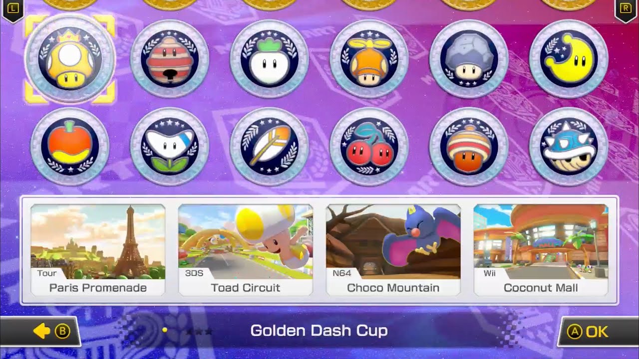 Mario Kart 8 Deluxe Golden Dash Cup Lucky Cat Cup DLC YouTube