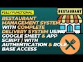 Restaurant Management System with Delivery | Google Apps Script + Google Sheets | Full Project