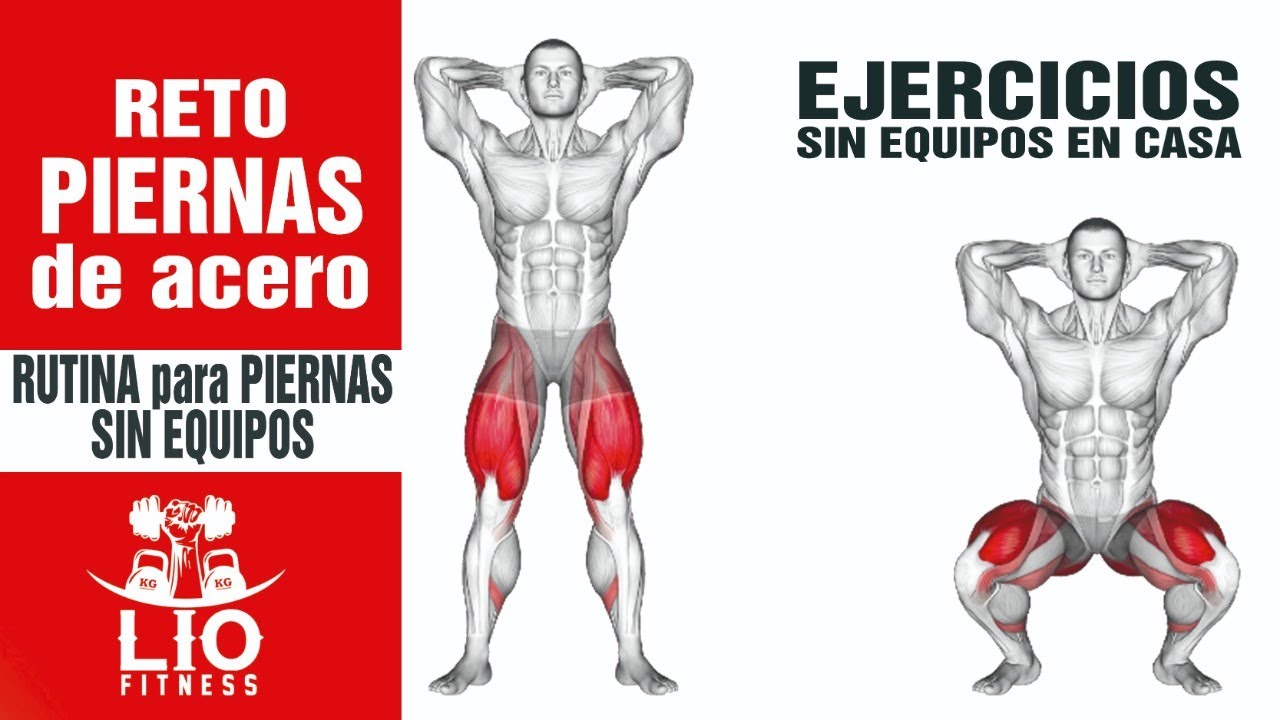RETO PIERNAS DE ACERO 🥇 RUTINA de EJERCICIOS SIN EQUIPOS en CASA - YouTube