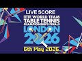 LIVE | ITTF World Team Table Tennis Championships Finals London 2026 Scoreboard