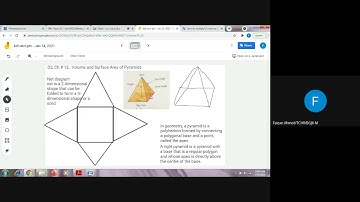 Grade 8-  Maths- Introduction to Volume and Surface Area of Right Pyramids- D2, Ch # 12, Ex 12 A