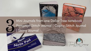 3 Mini Journals from 1 Dollar Tree Notepad  | Mini Journals | Mini Art Journal : Mini Junk Journal