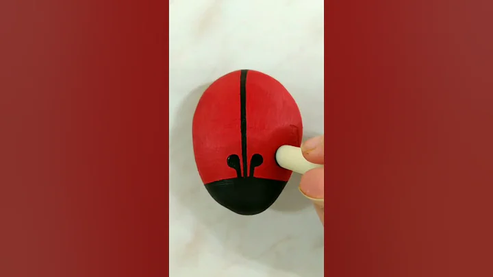 Ladybug acrylic painting on stone #25 #acrylic_painting #painting #asmr_painting