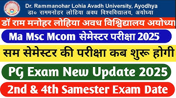 Rmlau exam date 2025 | Rmlau time table | Ma msc mcom exam date | #rmlau #mamsc |
