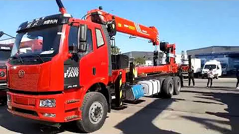 6X4 FAW J6L Truck with SANY Palfinger crane