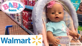 Baby Born Soft Touch Goes Shopping at Walmart Outing & What's In My Baby Born's Diaper Bag?