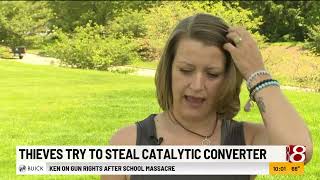Thieves try to steal a catalytic converter