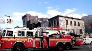 FDNY Tower Ladder 17  and Engine 60 Battalion 14 responding