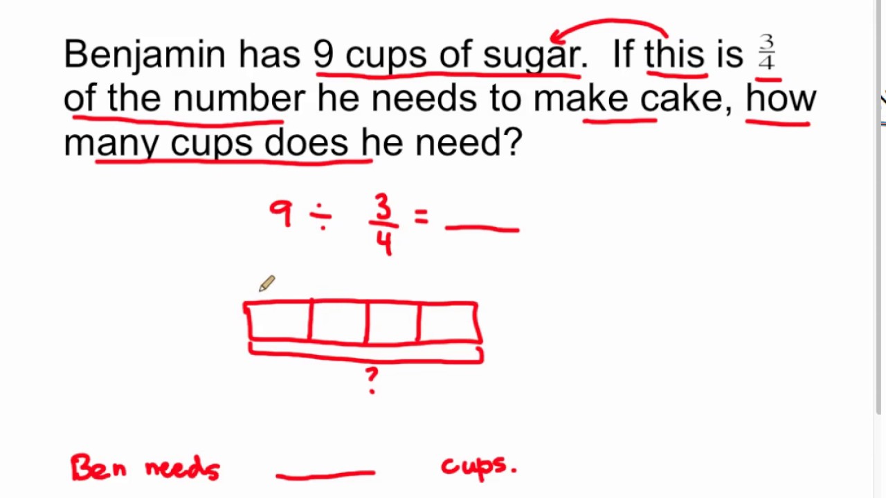 6 NS 1 Division Of Whole Number By Fraction Word Problem YouTube