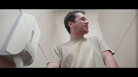 Desperate guy has explosive diarrhea.