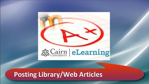 Moodle™ Software Platform 2.9: Posting Links to Articles