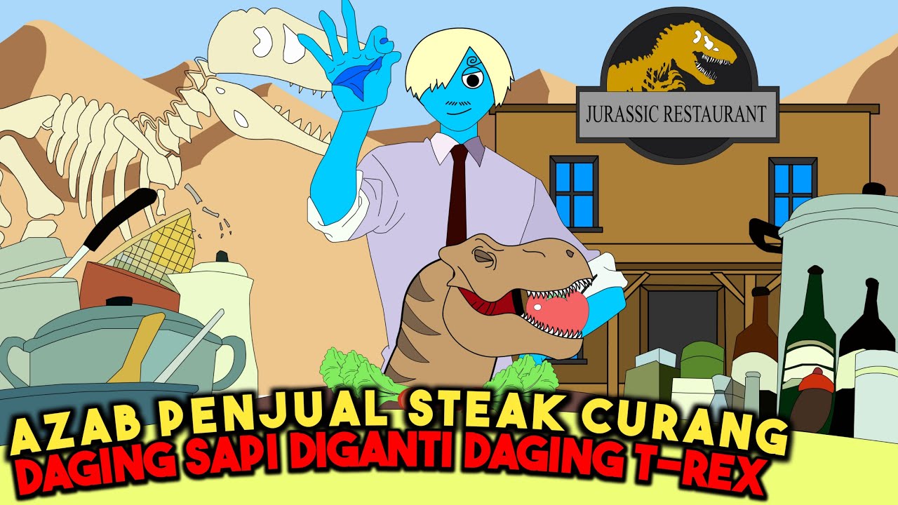 AZAP PENJUAL STEAK PAKAI DAGING DINOSAURUS HARAM! | SINETRON AZAB