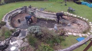 Garden Koi Pond Renovation Timelapse