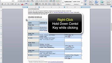 Creating Tables in MSWord 2011 - Macintosh
