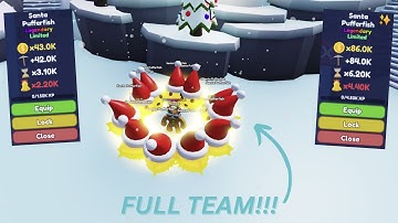 GETTING A FULL TEAM OF SANTA PUFFERFISHES!!! in Mining Simulator 2