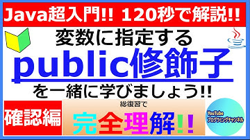 【Javaプログラミング超入門】変数に指定するpublic修飾子について120秒で解説(#6) ＜確認編＞