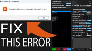 Fix RivaTuner 'cannot establish connection with the update server'' Error