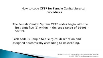 How to Code CPT® for Female Genital System Surgical Procedures