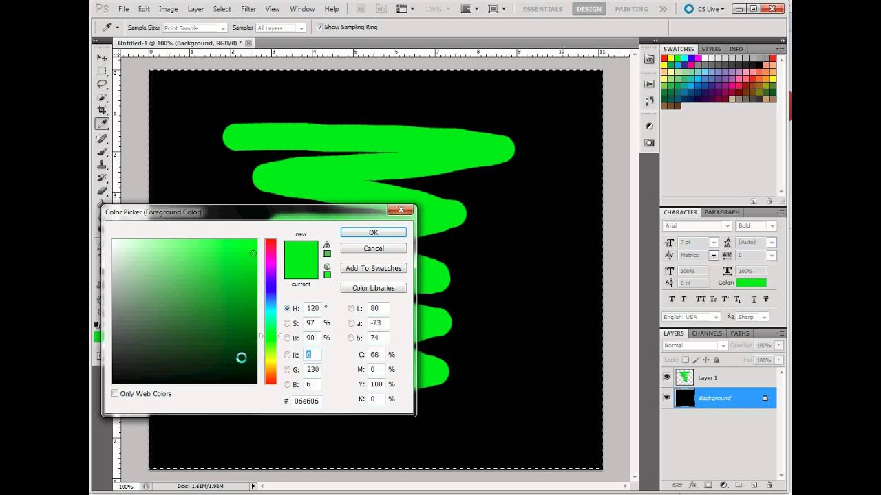 How to Change Color of Background Layer in Photoshop CS5  