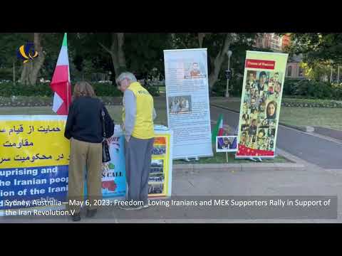 Sydney, Australia—May 6, 2023: MEK Supporters Rally in Support of the Iran Revolution.