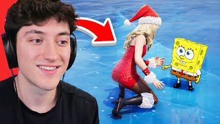🔴 LIVE - Fortnite Winterfest Customs! (Spongebob)