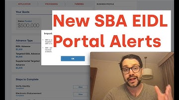 New SBA EIDL Portal Alerts