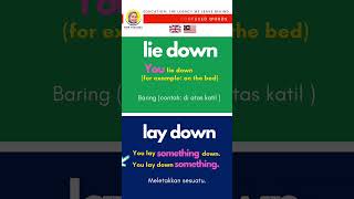 Lie Down Vs Lay Down | Commonly Confused Words in English | English & Malay Vocabulary Wealth