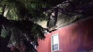 Apparent lightning strike hits apartment building
