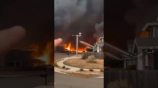Massive wildfire spreading near residential areas. #forestfires #ScienceAndTech #mountainfire