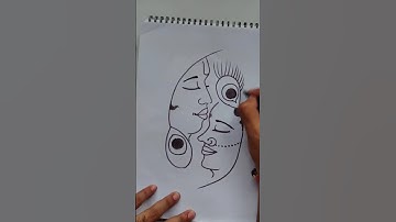 quick simple and easy drawing of Cute little Radha Krishna/ How to draw Radha Krishna outline sketch