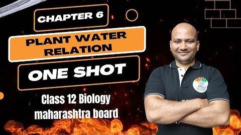 Chapter 6 Plant Water Relation Biology Class 12 One Shot Revision Lecture Maharashtra Board HSC 12th