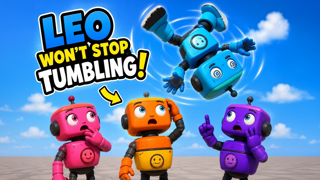 😂 Leo Won't Stop Tumbling! 🤖 | Rusty's World
