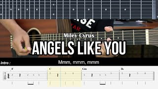 Video thumbnail of "Angels Like You - Miley Cyrus | EASY Guitar Lessons TAB for Beginners - Guitar Tutorial"