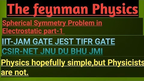 SPHERICAL SYMMETRY PROBLEM IN ELECTROSTATICS PART-1 FOR IIT-JAM JEST TIFR GATE CSIR-NET JNU DU BHU