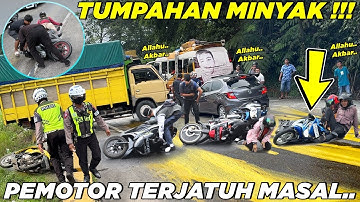 HARI INI !!! Malapetaka Tumpahan Minyak di Sitinjau Lauik, Pengendara Motor Terjatuh Masal