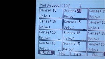 Sensitivity adjustment screen of pads (MPC1000 & MPC2500 JJ OS128XL)