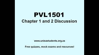 PVL1501 Discussion (Chapter 1 and 2)