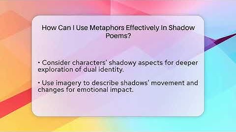 How Can I Use Metaphors Effectively In Shadow Poems? - The Prose Path