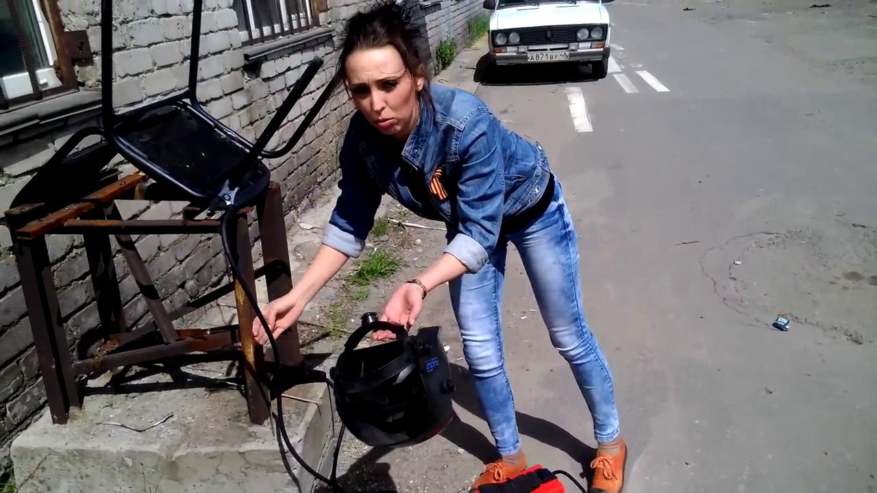 Обзор Сварочный аппарат RUCELF IGBT 160 PRO. Пример работы. Девушка ...